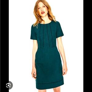 Boden Green and Navy Scallop Jane Textured Dress NWT size US8